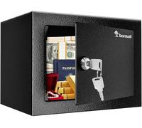 Bonsaii Cassaforte con chiave, cassaforte da 6,6 L con struttura in acciaio per contanti, gioielli e oggetti di valore, 17 x 23 x 17 cm, adatta per casa, ufficio e hotel, SF004