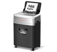 Bonsaii Distruggidocumenti con alimentazione automatica per 160 fogli, taglio a croce P-4, 60 minuti di funzionamento continuo, scatola di scarico da 23 litri, per uso ufficio C290-A