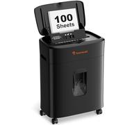 Bonsaii Distruggidocumenti, taglio micro-particellare P4, alimentazione automatica fino a 100 fogli, sistema anti-intasamento, 30 min continuo, contenitore da 16L - Per ufficio e casa, C231-D