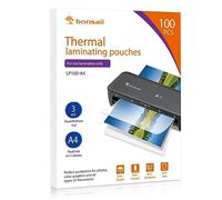 Bonsaii Pouches per Plastificazione A4, 80 Micron, 100 Pezzi, Trasparente | compatibile con la plastificatrice L418-C, per l'uso a casa o in ufficio, LP100-A4