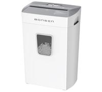 BONSEN Distruggidocumenti 12 Fogli, Micro Taglio P-4, Silenzioso 60dB, S5211-W