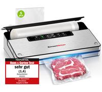 Bonsenkitchen Macchine Sottovuoto Alimenti, 5 M Argento e 1 rotolo + 5 sacchetti