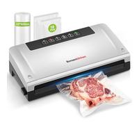 Bonsenkitchen Macchine Sottovuoto Alimenti, Tecnologia Globefish per lavoro continuo ad alta velocità, vuoto veloce, Include 10 Sacchetti Sottovuoto e 1 Sacchetto in Rotolo-VS3000
