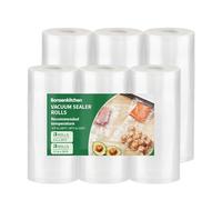 Bonsenkitchen Rotoli sottovuoto, senza BPA, versatile Food Freshness Roll, ideali per confezioni alimentari per cache, ristoranti ed eventi all'aperto, 3 rotoli da 28 x 600 cm + 3 rotoli da 20 x 600cm