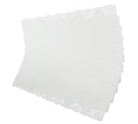 Bonsicoky Confezione da 100 centrini di carta rettangolari - centrini di carta bianca in pizzo per alimenti - tovagliette usa e getta per feste di compleanno e decorazioni da tavola di nozze - 19 x 30