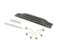 Bonsicoky Set ponte per chitarra acustica a 6 corde in palissandro con ponte, perni del ponte, perno terminale, sella e dadi (bianco, stile 1)