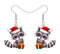 BONSNY Acrilico Carino Nord Americano Procione Orecchini Pendenti Novità Gioielli Regali per Donne Signore Ragazze Festival Party Decorazione Charms (Argento)