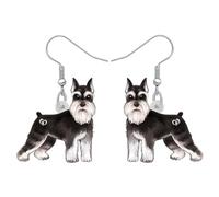 BONSNY Acrilico Divertente Adorabile Schnauzer Razze Orecchini Pendenti Carino Animali Domestici Gioielli Regali per le Donne Signore Ragazze Cane Mamma Amanti del Cane (Nero)