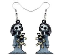 BONSNY Acrilico Halloween Morte Tristo Mietitore Goccia Pendenti Orecchini Punk Reaper Gioielli Regali per le donne Decorazioni (Marrone)