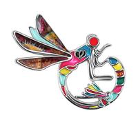 BONSNY Spilla a forma di libellula, in lega smaltata, ideale come regalo per donne e ragazze, Medio, Metallo Zinco, Nessuna pietra preziosa