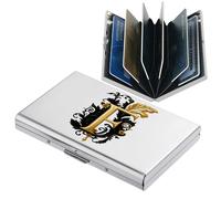 BONSYL® Porta Carte di Credito, Portafoglio Sottile con Blocco RFID in Metallo, Design alla Moda e Motivi Artistici, per Uomo e Donna. (6 Slot/Argento/F)