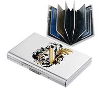 BONSYL® Porta Carte di Credito, Portafoglio Sottile con Blocco RFID in Metallo, Design alla Moda e Motivi Artistici, per Uomo e Donna. (6 Slot/Argento/N)