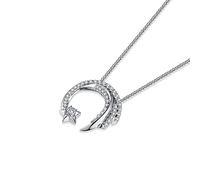 Bontannd 1pc Moon Star 925 Sterling Silver Meteor Meteor Garden Slip Falling Meteor Micro-Inlaid Clavice Catena Temperament Temperamento Femminile