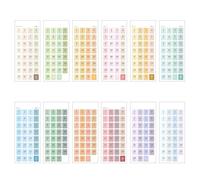 Bontannd Data Adesivo 1 Set / 12sheets Calendario Etichette 365 Giorni Notebook Notebook Scrapbooking Cancelleria Agenda Planner