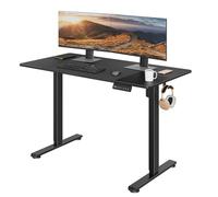 BONTEC Scrivania Elettrica Regolabile, 120 x 60 cm, Altezza 72-120 cm, Motore Silenzioso, 3 Memorie Preimpostate, Scrivania Gaming e da Ufficio,Gancio per Cuffie, Scrivania da Ufficio e Gaming, Nero