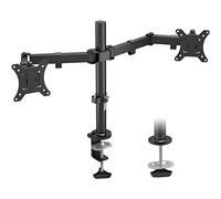BONTEC Supporto per Doppio Monitor per Schermi 13-32" VESA 75x75/100x100, Bracci per Doppio Monitor Regolabili in Altezza con due Metodi di Montaggio, Inclinazione e Rotazione, Doppi Bracci