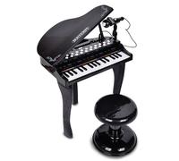 Bontempi | Pianoforte a Coda Elettronico 32 Tasti con Microfono e Sgabello, Effetti Luminosi, 5 Suoni, 4 Ritmi, 19 Brani, 53x40x32 cm