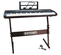 Bontempi-16 Flash HarmonyLegs-Tastiera Digitale a 61 Tasti con Gambe in Metallo, Connessione USB e Adattatore di Rete per un'Armonia Completa, Colore Nero, L94cm x W31cm x D90cm, 16 6125
