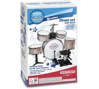 Bontempi BNT515220 Batteria Grancassa Metallizzata con sgabello, 2 bacchette