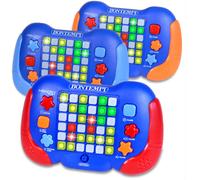 BONTEMPI - Console con 5 Giochi con Luci e Suoni per Sfida al Cervello e Memoria, Alimentazione Batterie Incluse 142x92x40 mm