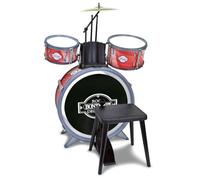 Bontempi- BeatMaster: Batteria per Piccoli con Suoni Realistici e Tanto Divertimento, 500x500x680 mm, Colore Rosso e Nero, Bontempi-514506