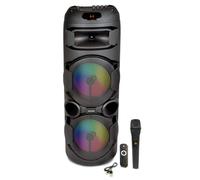 Bontempi Cassa Trolley Wireless con Microfono e Luci RGB, Radio | Cassa acustica trolley wireless con microfono senza filo, display, funzione radio e luci RGB per feste in famiglia.
