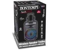 BONTEMPI CASSA WIRELESS SPEAKER TROLLEY CON 2 MICROFONI