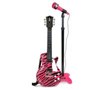Bontempi Chitarra Rock con Microfono da Palcoscenico Regolabile | MICROFONO DA PALCOSCENICO: asta regolabile in altezza per amplificare la voce come una vera rockstar in erba.