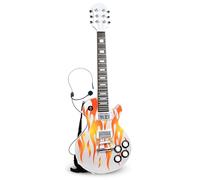 BONTEMPI - Chitarra Rock Elettronica Wireless con Corde di Metallo, 8 Brani Preregistrati, Microfono a Casco, Cinghia Tracolla, Spegnimento Automatico 690mm