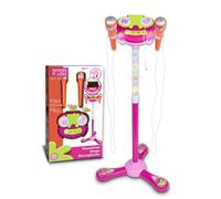 Bontempi-TwinStage Mic-Doppio Microfono da Palcoscenico con Connessione MP3 per Performance Strabilianti, Rosa, 360x360x890 mm, Colore, 36 x 36 x 89 cm, 40 1471