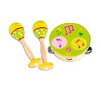 Bontempi- Kit Strumenti Musicali in Legno, Colori e Disegni Assortiti, 61 0510