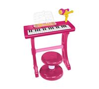 Bontempi - MiniKeyFun - Tastiera Giocattolo a 37 Tasti, 54,4x32,9x15,9 cm | con Microfono, Sgabello e Leggio, Rosa