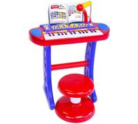 Bontempi | MiniMaestro - Tastiera Giocattolo Elettronica a 31 Tasti con Microfono e Accessori, Blu e Rosso, 450x430x610 mm