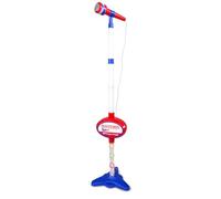 Bontempi | MP3Stage Mic - Microfono da Palcoscenico con Connessione MP3 per Performance Versatili, con Effetti Luminosi e Vano Porta Smartphone, Blu e Rosso, 40,9x19,5x6,4 cm