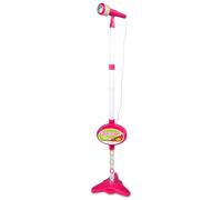 Bontempi | MP3Stage Mic - Microfono da Palcoscenico con Connessione MP3 per Performance Versatili, con Effetti Luminosi e Vano Porta Smartphone, Rosa, 40,9x19,5x6,4 cm