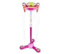 Bontempi-TwinStage Mic-Doppio Microfono da Palcoscenico con Connessione MP3 per Performance Strabilianti, Rosa, 360x360x890 mm, Colore, 36 x 36 x 89 cm, 40 1471
