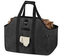 BONTHEE Borsa per legna da ardere, in tela cerata, impermeabile, extra large, autoportante, per legna da ardere - nero