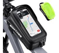 BONTHEE Borsa Telaio Bici Impermeabile 1,5L Con Touchscreen TPU e Visiera Parasole, Porta Cellulare Bicicletta con Tre Straps Adatto a Telefoni Fino a 7", Accessori Bici da Corsa Gravel Elettrica