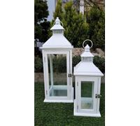 BONTURI CASA HOME DECORATION Lanterna Set 2 Pz 16 x 16 x 42 Cm 22 x 22 x 60 Cm Bianco