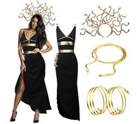 Bonuci Medusa - Braccialetto da donna per Halloween, costume da serpente, collana con serpente Medusa, fascia per capelli per cosplay e feste di carnev