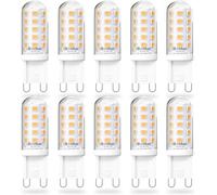 Bonulx Lampadine G9 LED Luce Calda 2700K 4W Equivalente 40W Lampada Alogena, Lampade LED Attacco GU9, Non Dimmerabile, Risparmio Energetico,Senza Sfarfallio, Angolo a fascio 360 °, 220-240V, 10 Pezzi
