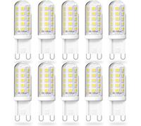 Bonulx Lampadine G9 LED Luce Fredda 6000K 4W Equivalente 40W Lampada Alogena, Lampade LED Attacco GU9, Non Dimmerabile, Risparmio Energetico,Senza Sfarfallio, Angolo a fascio 360 °, 220-240V, 10 Pezzi