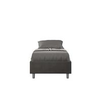 Bonussi Letto 1 Piazza e Mezzo Sommier 120x210 cm con Rete e Contenitore Azelia Grigio