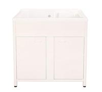 Bonussi Mobile Lavatoio da Esterno in Polipropilene e Alluminio 75x60x83 cm con Doppia Vasca Bianco