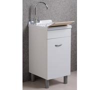Bonussi Mobile Lavatoio in ABS 45x50x88 cm 1 Anta Ambrosini Doris Bianco Opaco