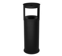 Bonussi Pattumiera Gettacarte Ø25xh80 cm Autoestinguente Posacenere in Acciaio Verniciato Nero