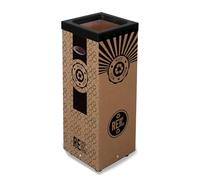 Bonussi Pattumiera Per Raccolta Rifiuti 28x28xh70 cm in Cartone Con Stampa Grafica Rifiuto Misto Beige