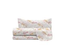 Bonussi Set Lenzuola Karma 1 Piazza e Mezzo sopra sotto e Federa in Poliestere Bouquet Rosa