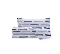 Bonussi Set Lenzuola Karma 1 Piazza e Mezzo sopra sotto e Federa in Poliestere Fun Blu