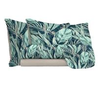Bonussi Set Lenzuola Matrimonale sopra sotto e Federe in Microfibra Tropical